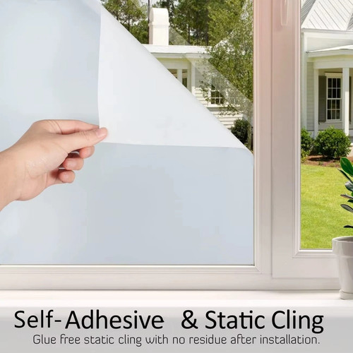White frosted window film - window,